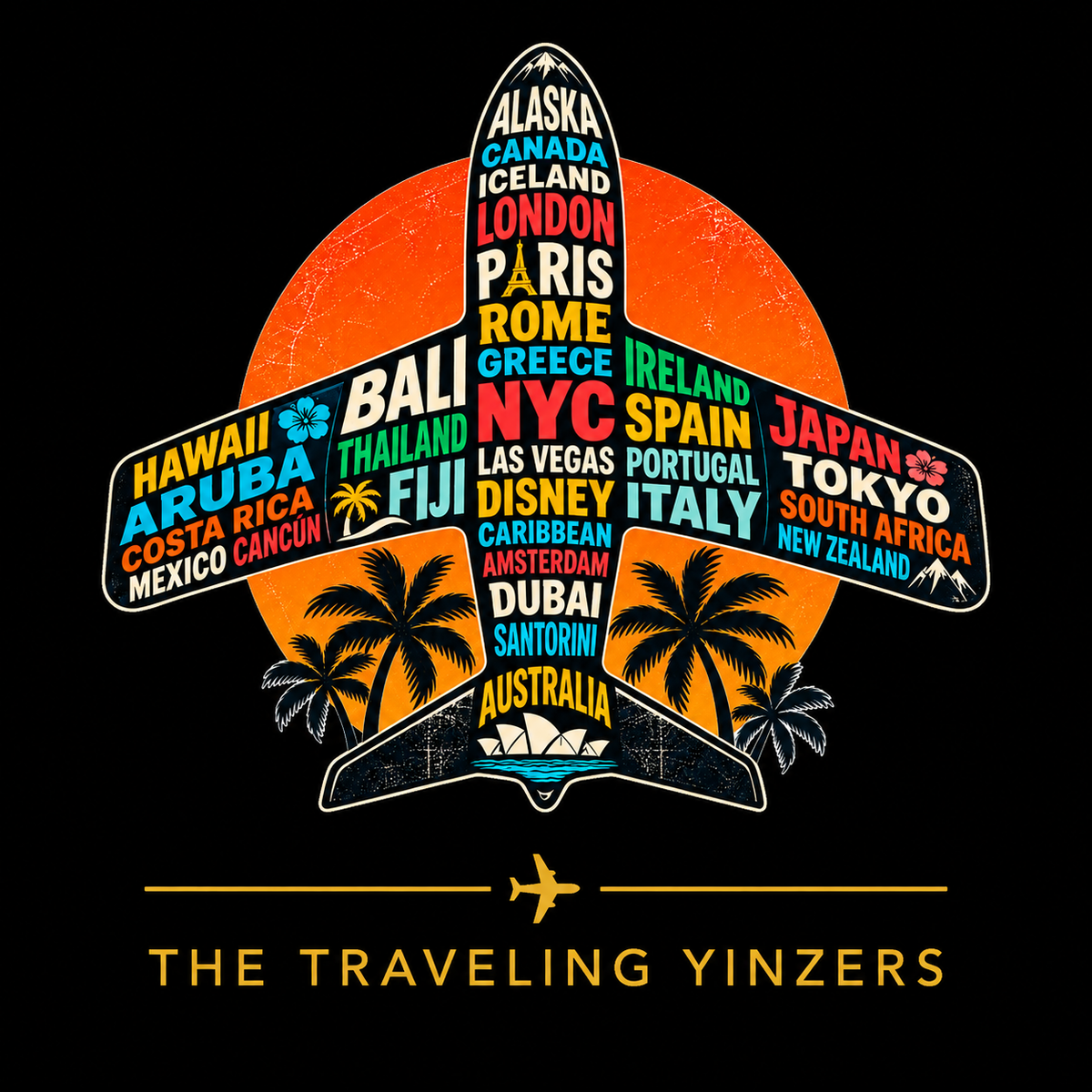 Airplane Destinations shirt